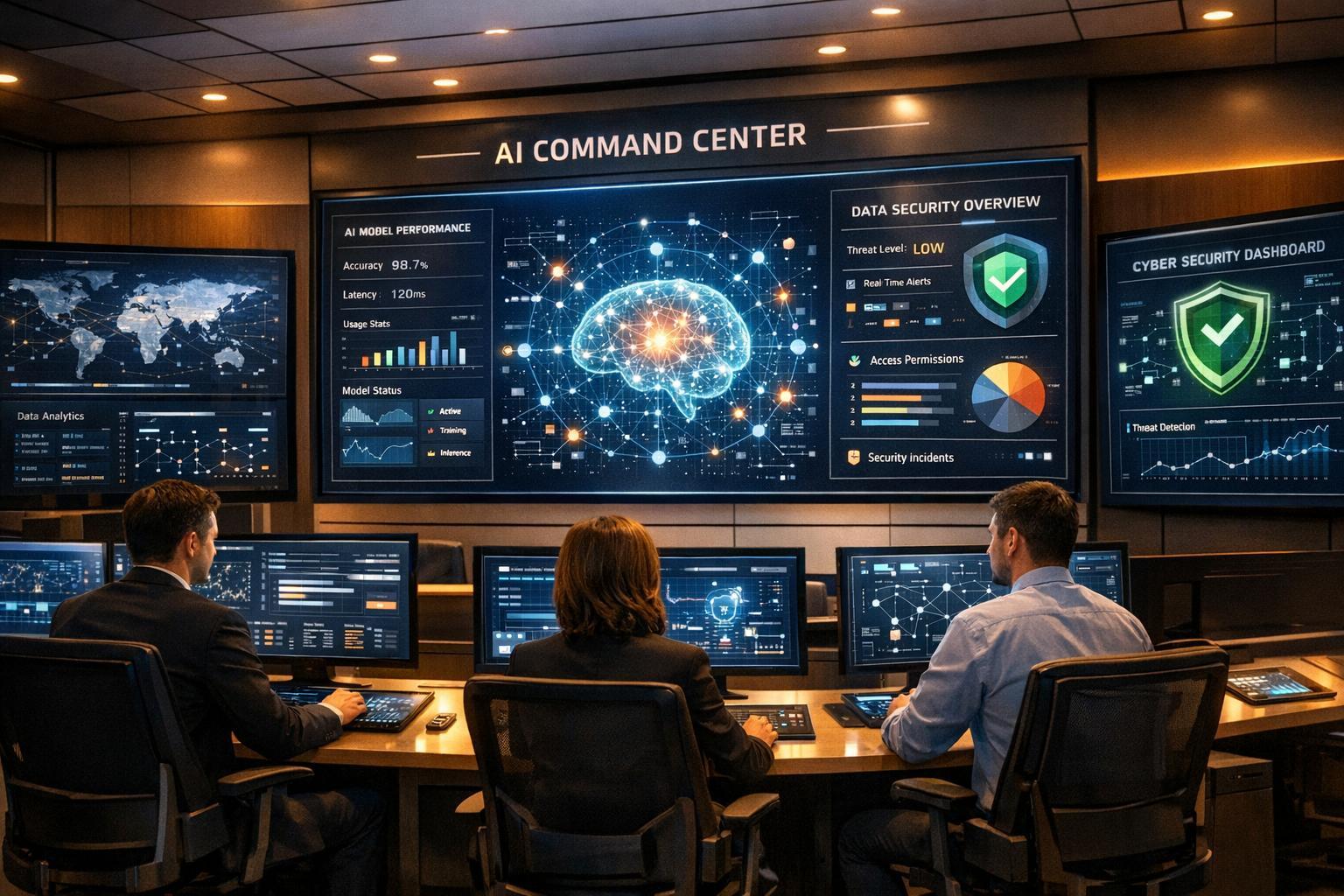 AI Command Center - Team monitoring and optimizing AI systems